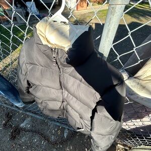 Old Navy Black/Khaki Reversible Puffer Jacket